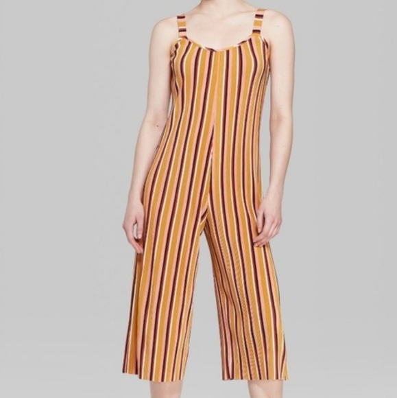 Wild Fable Striped Pleated Knit Jumpsuit - Picture 3 of 5
